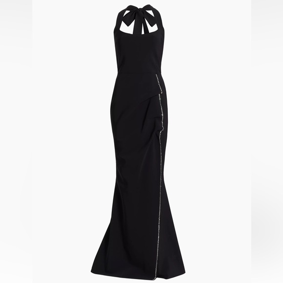 Chiara Boni La Petite Robe Taciana Embellished Halter Dress Size 12 NWT